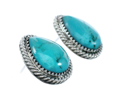 Native American Sterling Silver Turquoise Post Earrings JX130952